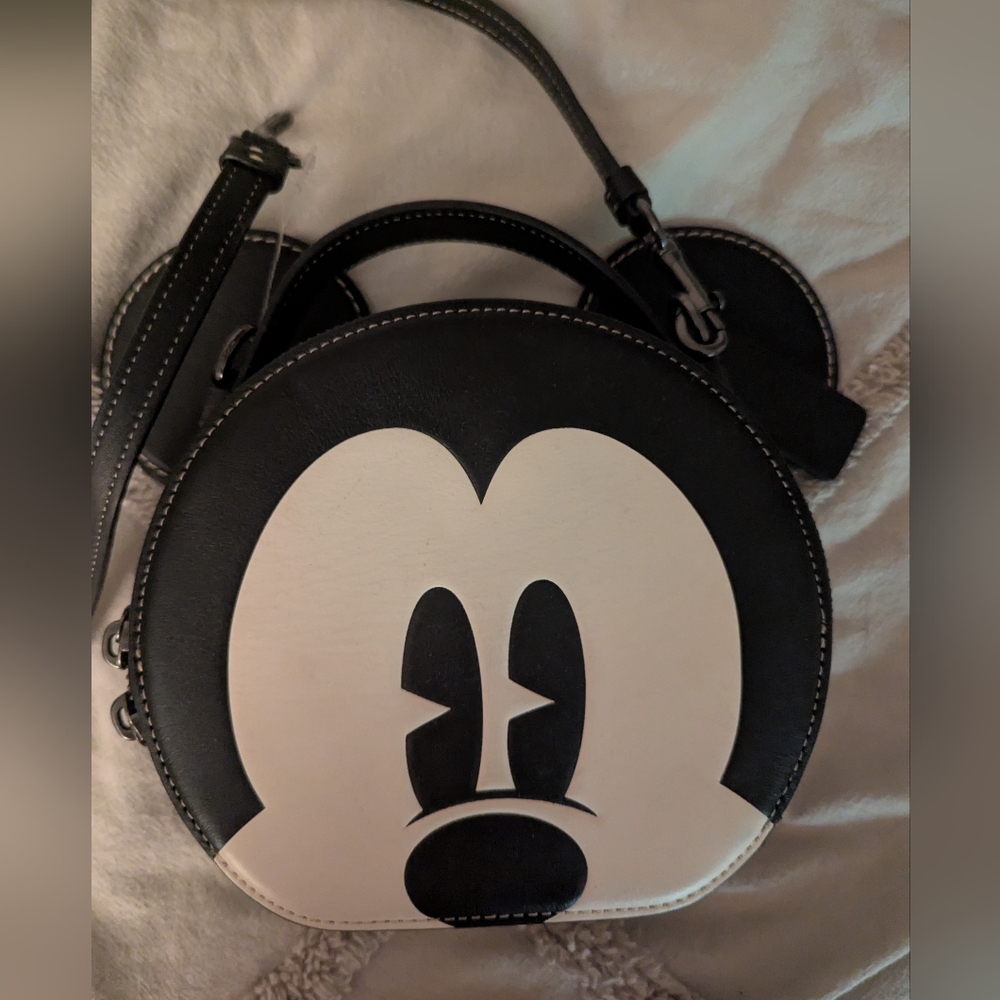 Black and White Round Crossbody Bag